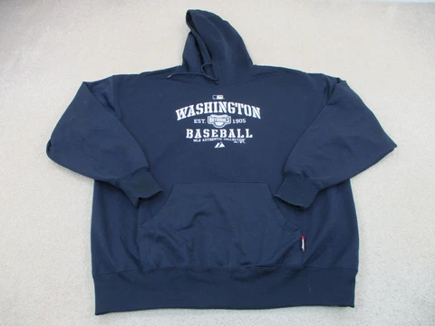 Washington Nationals Sweater Adult 2XL XXL Blue White Baseball Sweatshirt Mens * Cover