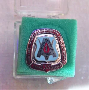 Vintage 35 Jahre Dienst Anstecknadel Bruderschaft Tischler & Schreiner Union - Bild 1 von 6