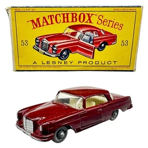 ORIGINAL BOXED LESNEY MATCHBOX 53 B MERCEDES-BENZ COUPE D BOX **1963-1965** - Picture 1 of 17