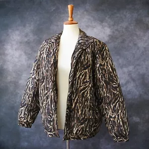Vintage 90s Clio Animal Print Silk Quilted Puffer Jacket Size M - Picture 1 of 7