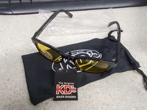 NOS KDs Motorcycle Sunglasses Yellow Lens & Pouch 20112 - Picture 1 of 5