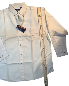 Blue Generation Ivory Button Up Long Sleeve Shirt XL Stain Release NWT - Picture 1 of 5
