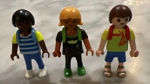 Play Mobil Action Figures African American Boy Bat Girl Surfer Dude Backpacks - Picture 1 of 8