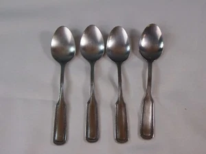 Salem Stainless Japan 1776 Set of 4 Tea Spoon 6 1/8" Satin Beaded Edge - Picture 1 of 6