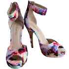 Dream pairs shoes platform heels floral zipper back style swan 05 S size 7