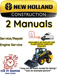 NEW HOLLAND C237 SKID STEER LOADER MANUAL SERVICE REPAIR SHOP ENGINE PDF USB - Picture 1 of 3