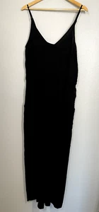 H&M Women's Black Jumpsuit Size 14 Pockets Keyhole Adjustable Straps Viscose - Picture 1 of 12