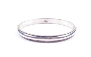 Brazalete con bisagras lisas con borde de plata de ley 925 con sello 10,1 g - Imagen 1 de 12