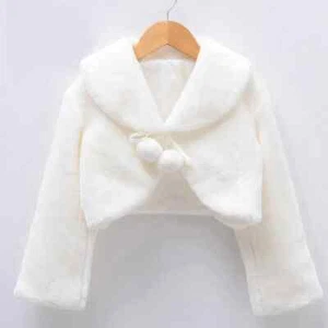 Princess Thicken Plush Jacket Shawl Flower Girls Warm Cape Birthday Party Coat - Picture 1 of 19