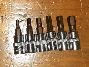 3mm 4mm 5mm 6mm 7mm 8mm 6x 1/4" drive hex Allen socket Bit set S2 CrV-MO - Picture 1 of 1