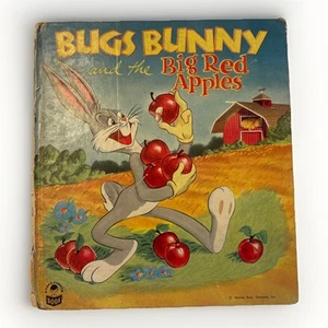 1950 Antique Children's Cartoon "Bugs Bunny & the Big Red Apples" Illustrated - Imagen 1 de 6