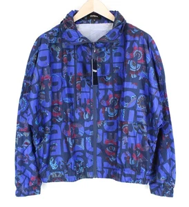 DESIGUAL Chaq Lex Women's 40 Blue Short Jacket Hooded Hidden Abstract Print * - Picture 1 of 9