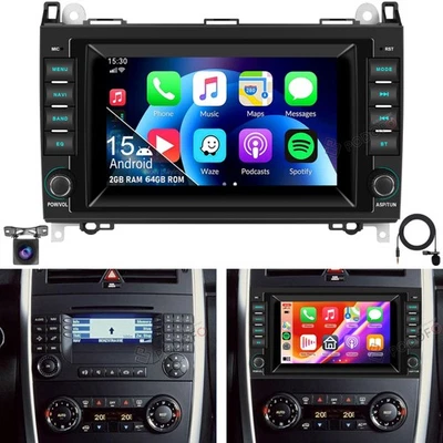 Autoradio Für Mercedes-Benz A B Klasse Vito W169 W639 W245 GPS Android 15 Kamera - Bild 1 von 4