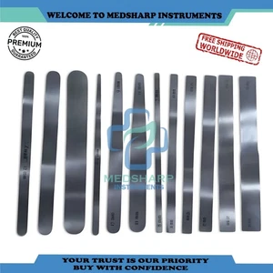 Brain trauma neurosurgery SS non-magnetic spatula malleable set of 12pcs - Picture 1 of 3