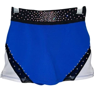 GK Elite Sportswear Girls Blue Black Rhinestone Cheer Skirt Skort Size CM - Picture 1 of 13