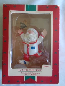 HALLMARK 1988 CHRISTMAS ORNAMENT "GO FOR THE GOLD" IN ORIGINAL PKG. - Picture 1 of 4