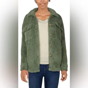 NWOT Natural Reflections Sherpa Shirt Jacket Sea Spray Green Size XXL - Picture 1 of 12
