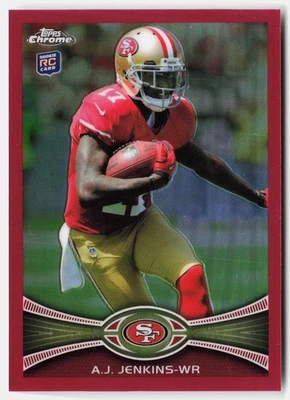 2012 Topps Chrome Pink Refractors A.J. Jenkins Rookie #156 49ers RC,/399 - Image 1 of 2
