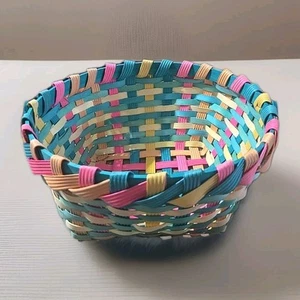 Woven Easter Basket In Pastel Blue Colors - Picture 1 of 5