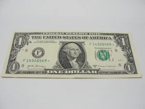 2017A ONE DOLLAR FEDERAL RESERVE STAR REPLACEMENT NOTE Z2647 - Picture 1 of 3