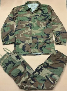 US Army Woodland Camo Uniform Set Size Small Long Shirt Hose Hot Weather BDU - Bild 1 von 7