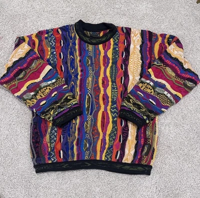 COOGI Pure Wool 3D Knit Sweater Multicolor Vintage Men’s Size Large - Image 1 of 4