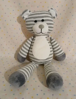 Animal Adventure 2013 Gray Striped Teddy Bear Stuffed Animal Plush 10" READ - Image 1 of 4