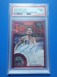 Max Holloway 2024 Topps Finest Autograph Red Refractor 2/5 PSA 9 MINT UFC CARD - Picture 1 of 12