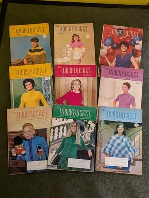Lote de 9 números de Cesta de Trabajo de 1969, revistas de crochet y patrones artesanales Foto 1 de 4
