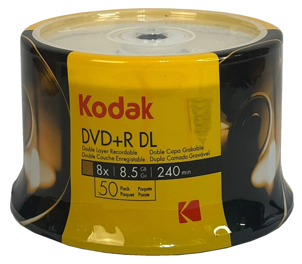 Kodak Double Layer 8.5GB 8X DVD+R DL (Logo Top) Lot - Image 1 of 2