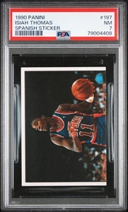 1990 Panini Spanish Sticker Basket 197 Isiah Thomas PSA 7 Nr Mint Pop 1 Highest - Bild 1 von 2