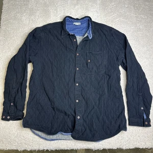 Mean Carbon 2 Cobalt Large Black Long Sleeve Heavy Flannel Shacket  - Picture 1 of 6