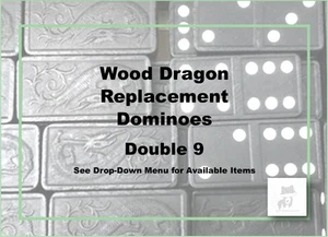 Replacement Vintage Halsam Dragon Back Wood Dominoes-Pick! - Picture 1 of 55