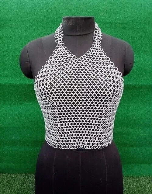 Sexy sujetador de cota de malla de aluminio, disfraz de aluminio, ropa para mujer Foto 1 de 4