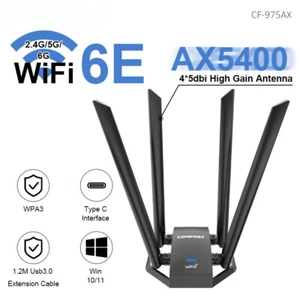 USB Wifi Adapter AX5400 WiFi6 Adaptador Network Card 2.4G&5G&6G 4 Antena Para - Picture 1 of 24