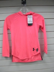 UNDER ARMOUR THREADBORNE GIRL'S POLYESTER HOODIE NEON PINK NWT - Picture 1 of 2