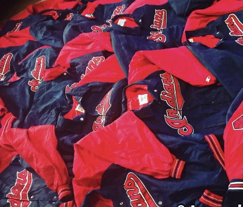 VINTAGE 90's CLEVELAND INDIANS STARTER DIAMOND COLLECT DUGOUT JACKET (PICK SIZE) Cover