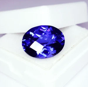 Anillo de corte ovalado certificado tanzanita azul natural de 10 quilates piedra preciosa suelta tamaño gema - Imagen 1 de 14