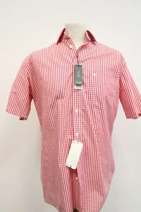 Camisa hombre Olymp Luxor Modern Fit roja blanca manga corta talla 40 nueva - Imagen 1 de 3
