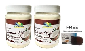 Swera Coconut Oil 475ml 100% Pure & Natural Oil Pack of 2 with Free Soap - Picture 1 of 6