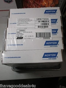 Lot of 50 Norton R981 1-1/8" x 30" Scalloped 100 Grit Sanding Belts CERAMIC ALUM - Picture 1 of 11