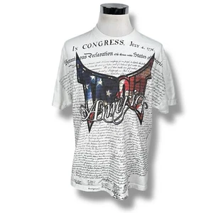 Vintage Tapout America Declaration of Independence T-Shirt Men’s XL White Y2K - Picture 1 of 11