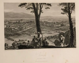 Hakewill Copper Engraving 1820 | Rome from Monte Mario Art Etching Antique Old - Picture 1 of 5