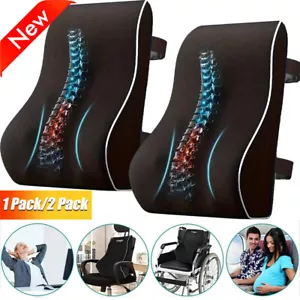 Memory Foam Lumbar Support Cushion for Home Office Car Seat Back Chair Pillow US - Picture 1 of 17