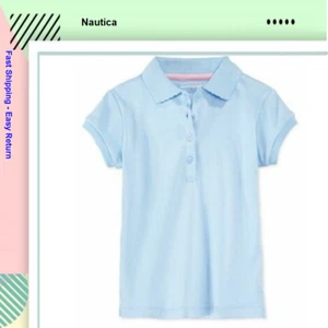 Nautica Little Girls' Polo, Light Blue, Size S(4) Regular, MSRP $24 - Picture 1 of 1