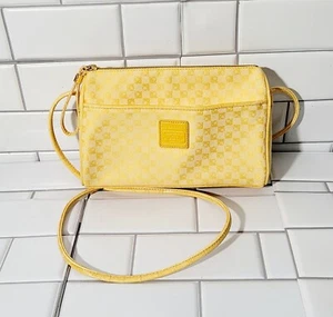 LIZ CLAIBORNE Ladies Vintage Shoulder Purse Yellow Canvas Zip Closure... - Picture 1 of 10