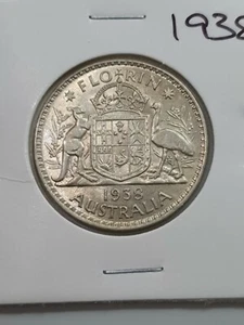 Australian 1938 FLORIN UNC - Imagen 1 de 2