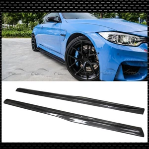 CARBON FIBER FOR 2014+ BMW F80 F82 F83 M4 PSM STYLE COUPE SEDAN SIDE SKIRT LIP - Picture 1 of 12
