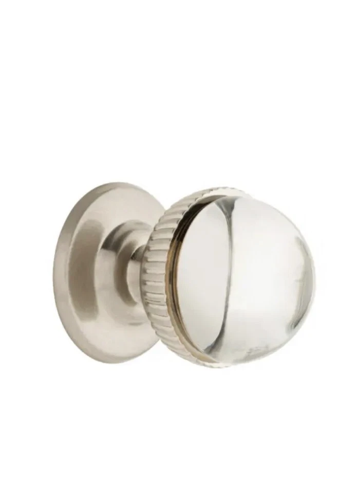 Liberty Round Cabinet Knob Satin Nickel and Clear Glass 1-1/3 P37480C-SN-CP