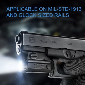 210LM mini Pistol Light Weaponlight Rail Mount Tactical Flashlight  For Glock 19 - Picture 1 of 12